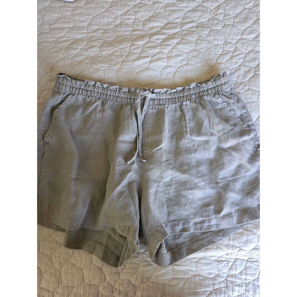 Garnet Hill Shorts Women's Size 14 Coastal Linen  Beige Pull-On Drawstring 4”